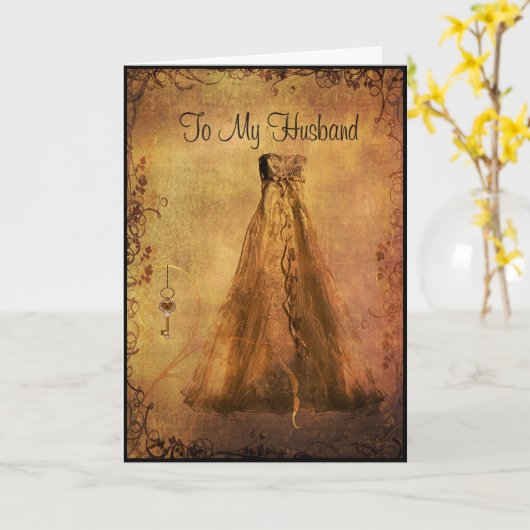 Aan mijn man op onze trouwdag kaart (Gele Bloem)