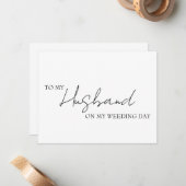 Aan mijn man op onze trouwdag kaart, aan mijn man notitiekaartje (Voorkant / Achterkant in situ)