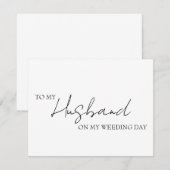 Aan mijn man op onze trouwdag kaart, aan mijn man notitiekaartje (Voorkant / Achterkant)