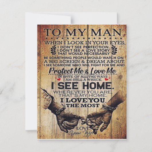 Aan mijn man | Verjaardagscadeau voor man | Kaart (Voorkant)