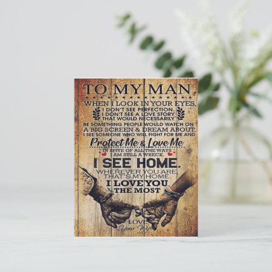 Aan mijn man | Verjaardagscadeau voor man | Kaart (Staand voorkant)