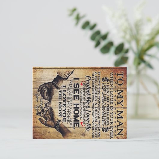 Aan mijn man | Verjaardagscadeau voor mijn man | Briefkaart (Staand voorkant)