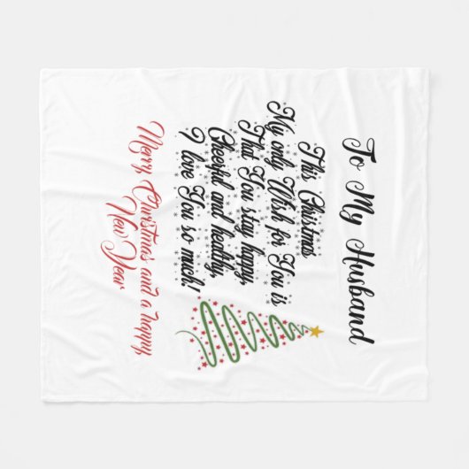 Aan mijn man Vrolijk Kerstfeest Fleece Deken (Voorkant (Horizontaal))