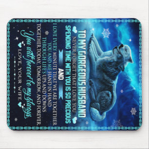 Aan mijn man Wolf Gift, Husband Birthday Gift Muismat