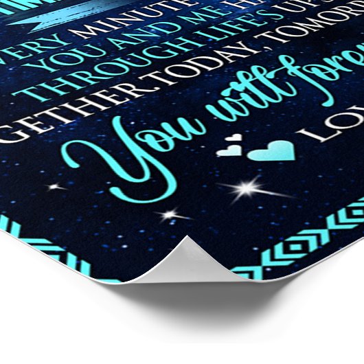 Aan mijn man Wolf Gift, Husband Birthday Gift Poster (Hoek)