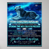 Aan mijn man Wolf Gift, Husband Birthday Gift Poster (Voorkant)