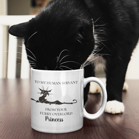 Aan mijn menselijke dienaar Funny Cat Gift geperso Koffiemok