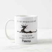 Aan mijn menselijke dienaar Funny Cat Gift geperso Koffiemok (Links)
