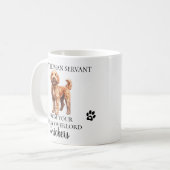 Aan mijn menselijke dienaar Funny Dog Goldendoodle Koffiemok (Voorkant links)