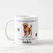 Aan mijn menselijke dienaar Funny Dog Goldendoodle Koffiemok (Links)
