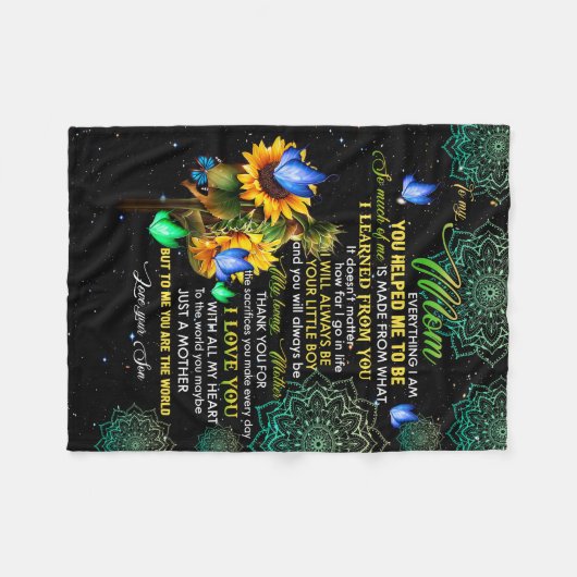 Aan mijn moeder alles, van je zoon fleece deken (Voorkant (Horizontaal))