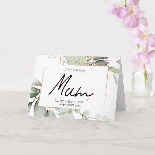 Aan mijn moeder bruiloft dank u voor bruiden moede kaart (Orchidee)