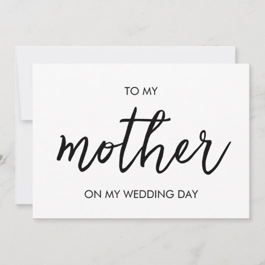 Aan mijn moeder eenvoudige moderne minimale bruilo kaart (Voorkant)