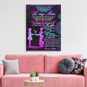 Aan mijn moeder en dochter Gift, mama Gift Idee Canvas Afdruk (Insitu (Woonkamer))