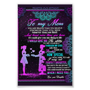 Aan mijn moeder en dochter Gift, mama Gift Idee Foto Afdruk