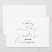 Aan mijn moeder en vader in-law Wedding Message (Voorkant / Achterkant)