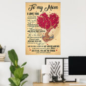aan mijn moeder , ik hou van je moederdag cadeaus poster (Thuiskantoor)