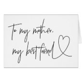 Aan mijn moeder mijn beste Freidn Wedding Card-har (Voorkant Horizontaal)