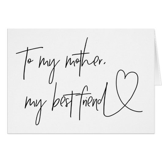 Aan mijn moeder mijn beste Freidn Wedding Card-har (Voorkant Horizontaal)