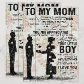 Aan mijn moeder, moeder Birthday Gift, brief aan m Menu (Voorkant / Achterkant)