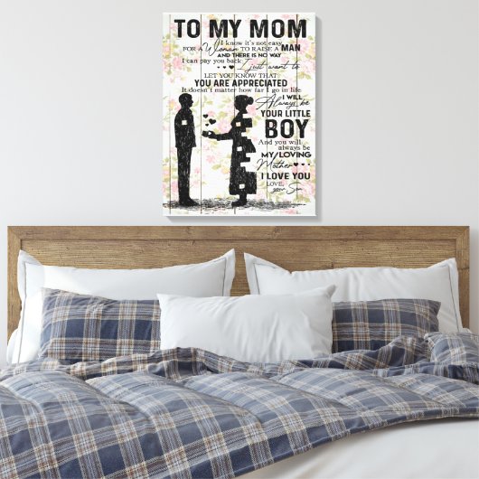 Aan mijn moeder, moeder geboorte cadeautje, brief canvas afdruk (Insitu (Slaapkamer))