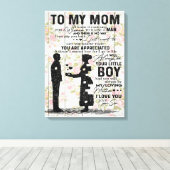 Aan mijn moeder, moeder geboorte cadeautje, brief canvas afdruk (Insitu (Houten vloer))