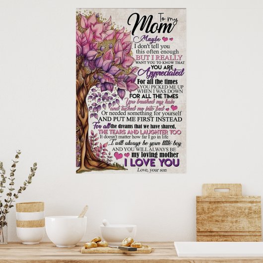aan mijn moeder, moederdag cadeaus poster (Keuken)