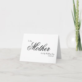 Aan mijn moeder op mijn trouwdag Elegant Schrift Bedankkaart