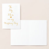 Aan mijn moeder op mijn trouwdag gepersonaliseerde folie kaarten (Display)