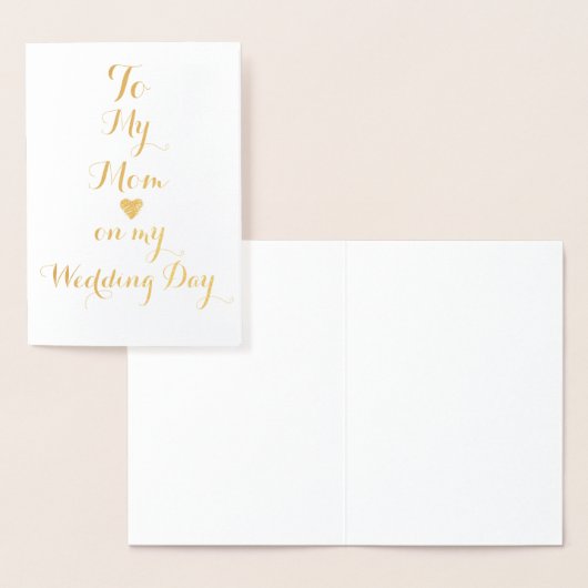 Aan mijn moeder op mijn trouwdag gepersonaliseerde folie kaarten (Display)