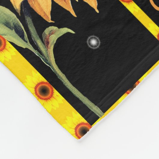 aan mijn moeder zonnebloempel zwart, geschenk voor fleece deken (Hoek)