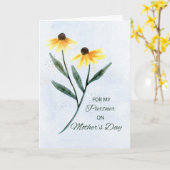 Aan Mijn Moederdag van de Partner Twee Kone Flower Kaart (Gele Bloem)