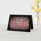 "AAN MIJN MOM" | Roze Goud en Zwarte Trouw Kaart (Gele Bloem)