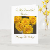 Aan mijn mooie moeder, gefeliciteerd Kaart (Gele Bloem)