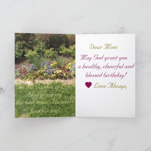 Aan mijn mooie moeder, gefeliciteerd Kaart (Binnen)