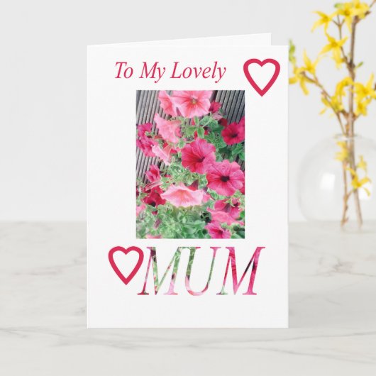 Aan mijn Mooie MUM. De roze Kaart van de (Gele Bloem)