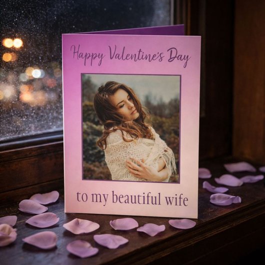 Aan mijn mooie vrouw: foto van de Paarse Valentijn Kaart