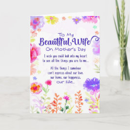 Aan Mijn Mooie Vrouw op Moederdag Kaart