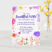 Aan Mijn Mooie Vrouw op Moederdag Kaart (Gele Bloem)