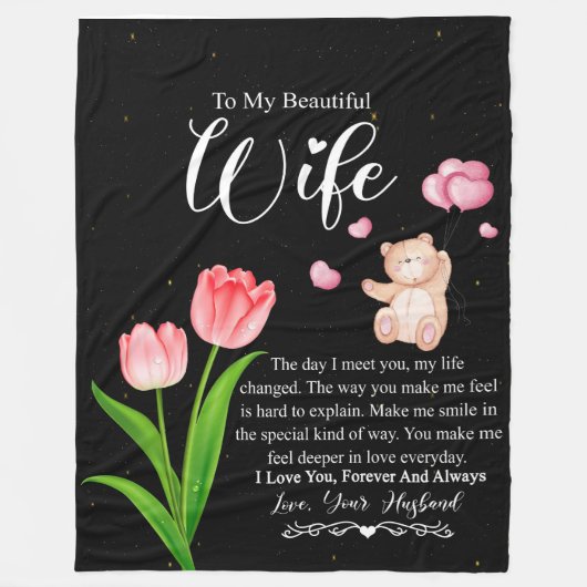 Aan mijn mooie vrouw van de man van de man fleece deken (Voorkant)