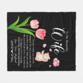 Aan mijn mooie vrouw van Husband Flower Gift Fleece Deken (Voorkant (Horizontaal))