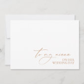 "Aan mijn nichtje op haar trouwdag" bericht Kaart (Voorkant)