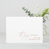 "Aan mijn nichtje op haar trouwdag" bericht Kaart (Staand voorkant)