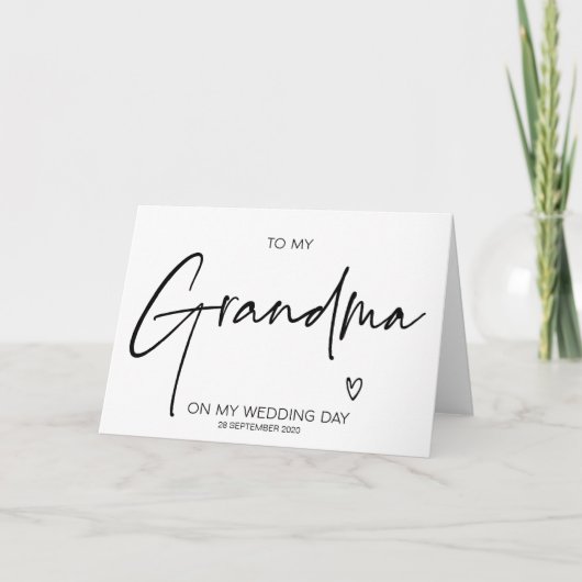 Aan mijn oma op mijn trouwdag oma kaart (Voorkant)