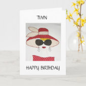 AAN MIJN **OUDERE** TWEELING OP JE VERJAARDAG KAART (Gele Bloem)