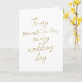 Aan mijn ouders in de wet op mijn bruiloft | Stijl Kaart (Gele Bloem)