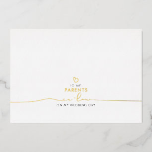 Aan mijn ouders in-law Wedding Message Folie Uitnodiging