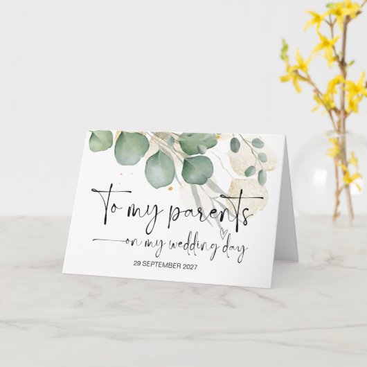 Aan mijn ouders op huwelijksdag dank u bruid bruid kaart (Gele Bloem)