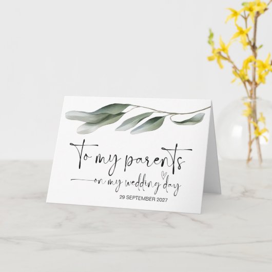 Aan mijn ouders op huwelijksdag dank u bruid bruid kaart (Gele Bloem)