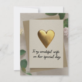 "Aan mijn prachtige vrouw op haar speciale dag" Feestdagenkaart